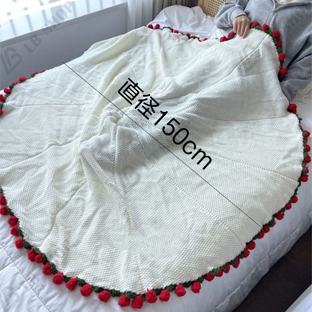 完成品] 花束ブランケット 150CM れないお花 ブーケ 編み物 枯れない花