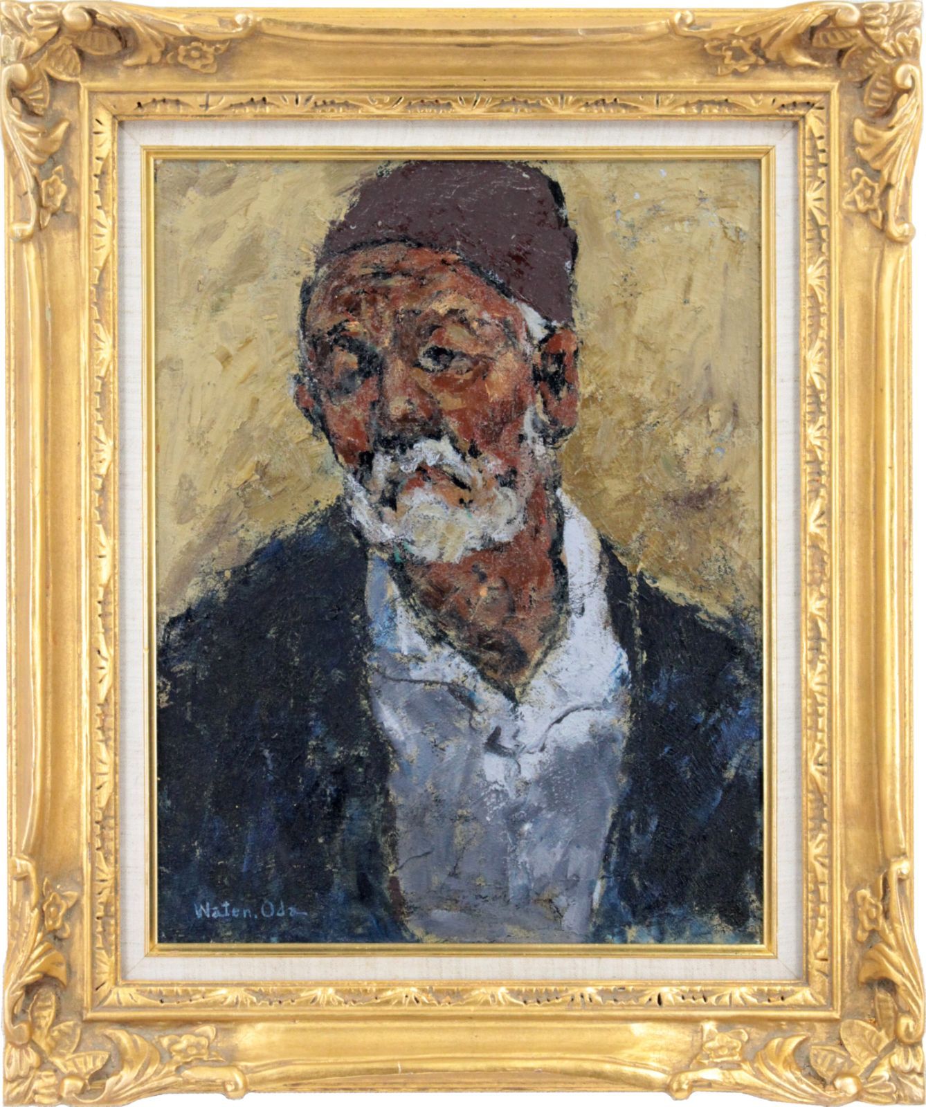 小田和典「シシリーの老婆」額装●油彩作品 直筆サイン 素敵な作です！● 小田和典「シシリーの老婆」額装○油彩作品 直筆サイン 素敵な作