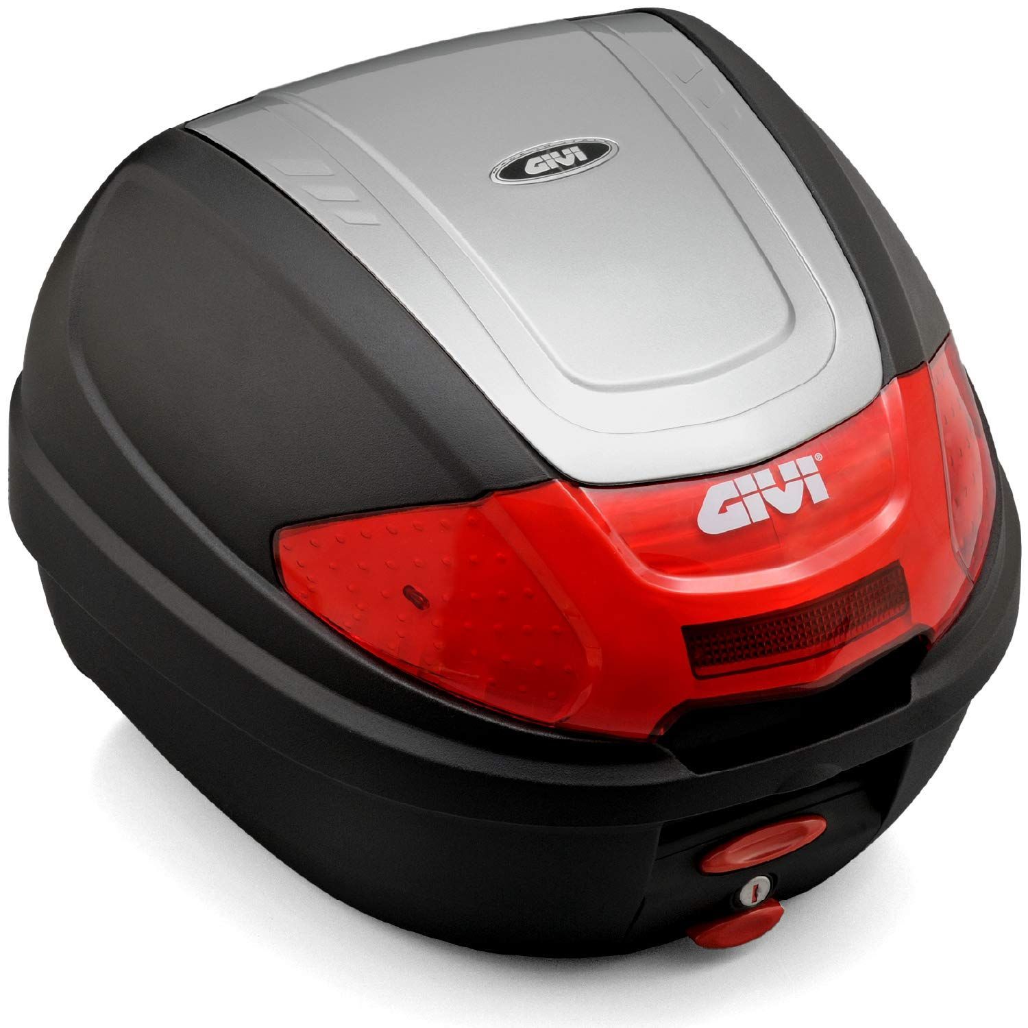 GIVI(ジビ) バイク用 リアボックス モノロック 30L E300N2G730 シルバー塗装 レッドレンズ 76881