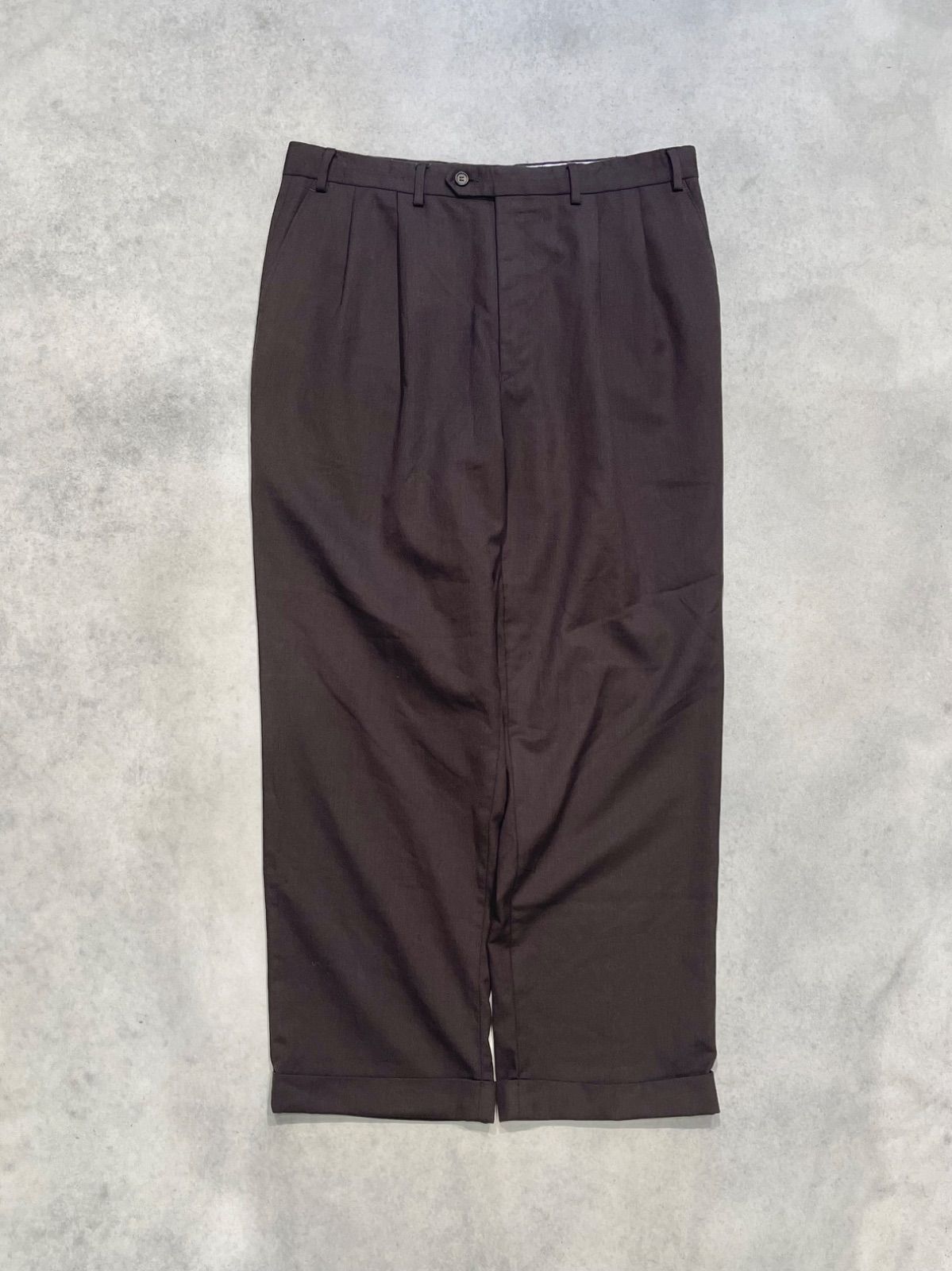 RALPH / RALPH LAUREN 】 90's ツータック ウールスラックス ブラウン