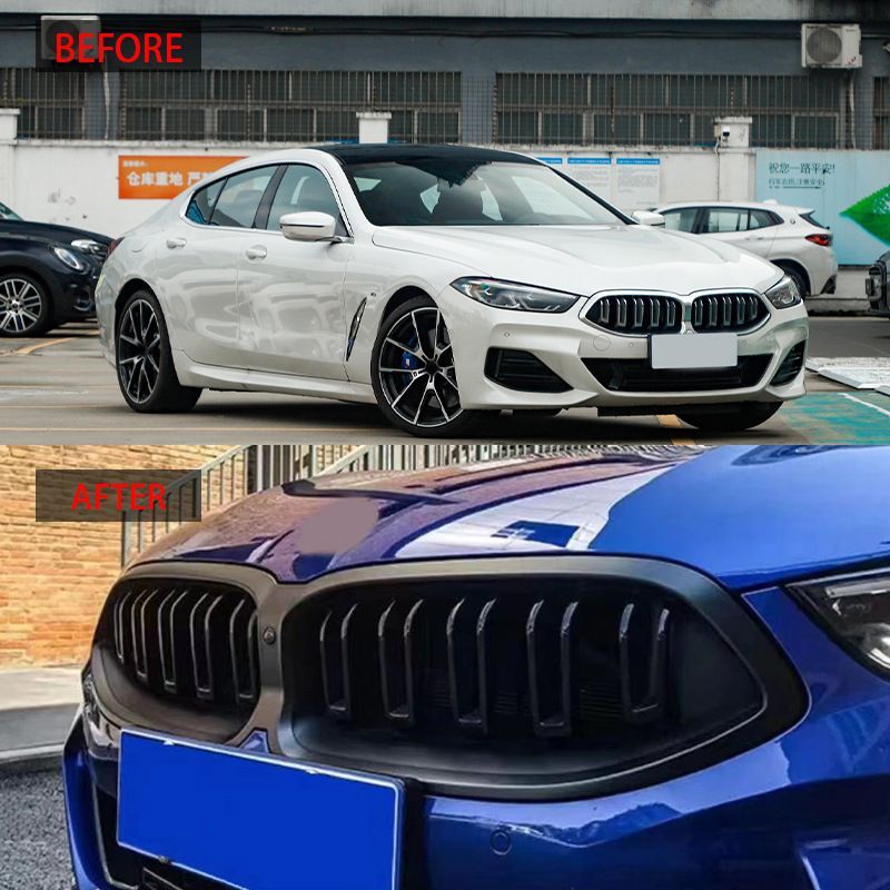 2025-2025 BMW 8シリーズ G14 G15 G16用 ダブルライン 亮黑 光沢ブラック 中網 ABS素材 交換用