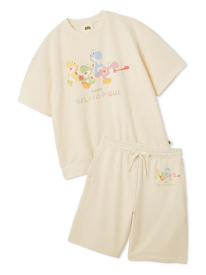 新着商品 PMCT252342 HOMMEキノピオ＆ヨッシー裏毛プルオーバー-ハーフパンツセット Nintendo メンズ ピケ ジェラート