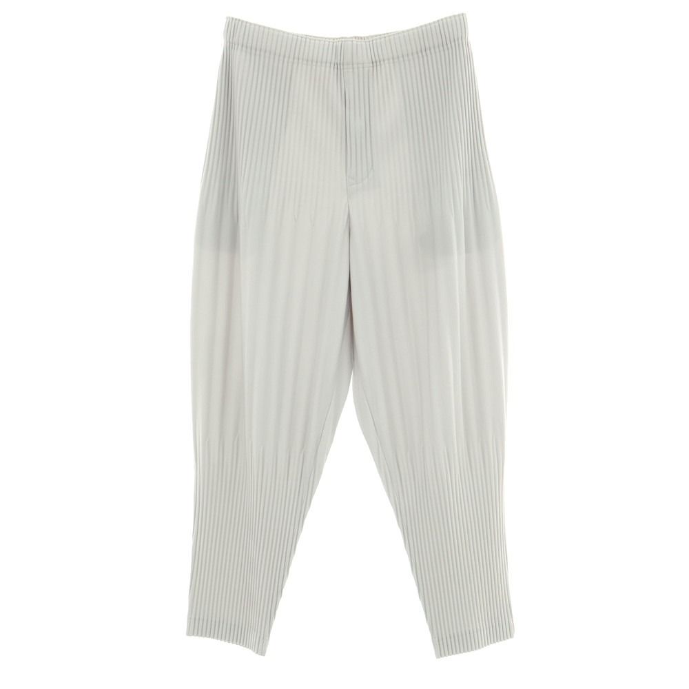 オム プリッセ イッセイミヤケ HOMME PLISSE ISSEY MIYAKE プリーツ加工 イージーパンツ ライトグレー サイズ3 メンズ