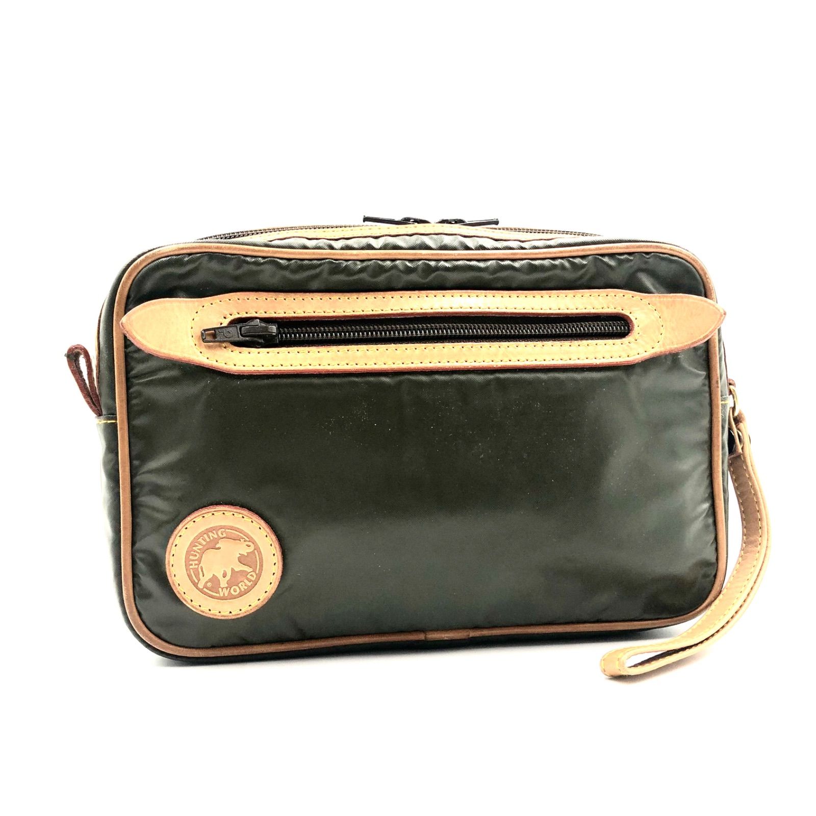 良品 ハンティングワールド HUNTING WORLD ショルダー バッグ フラップ レザー PVC メンズ 男性 人気 ✨良品✨HUNTING WORLD ハンティングワールド ハンドバッグ ビジネス