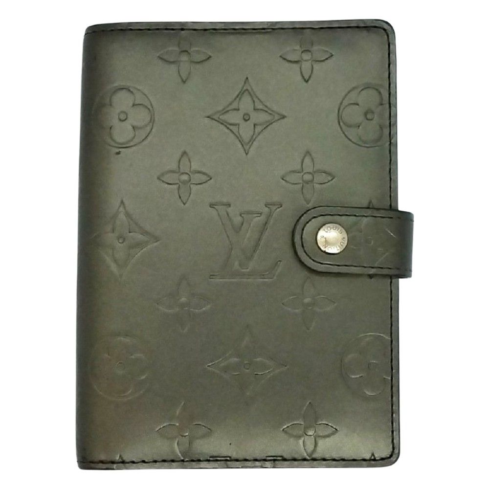 ルイヴィトン LOUIS VUITTON アジェンダPM 手帳カバー モノグラム マット ノワール シルバー金具 CA1002