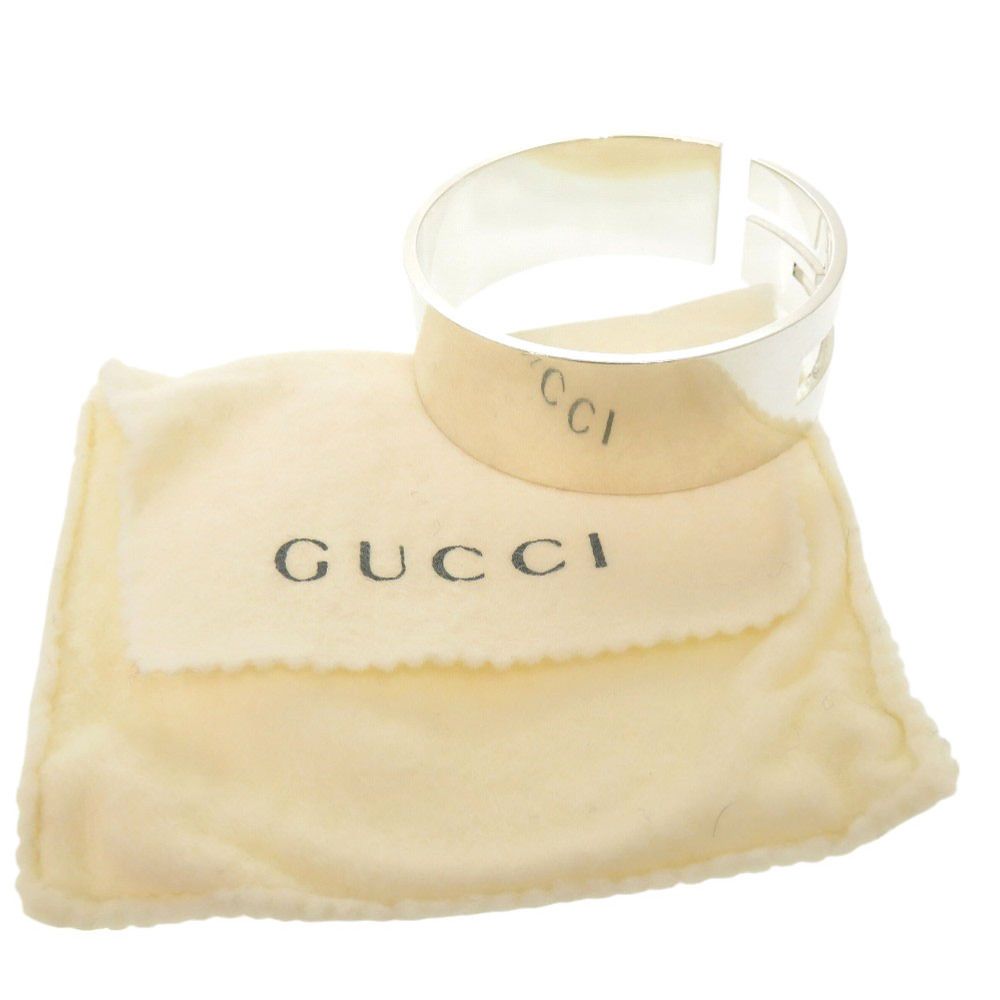 グッチ　Gロゴ　ワイド　バングル　925 GUCCI - GUCCI グッチ フラワー クリスタル バングル 16 ダブルG