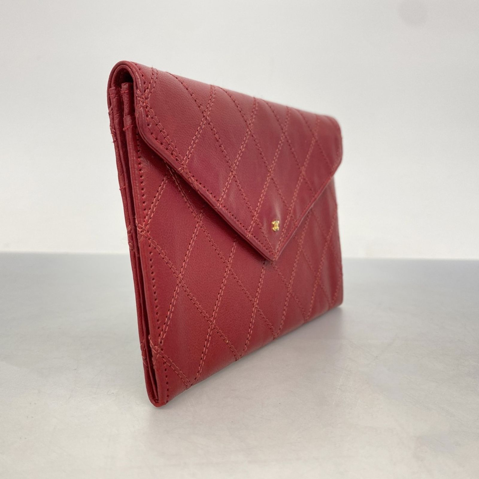 シャネル Chanel シャネル 財布 コインケース ビコローレ ラムスキン ボルドー レディース