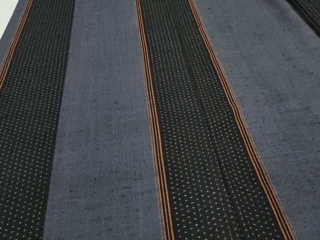 平和屋着物○結城紬 奥順 はたおり娘 草木染絣 吉祥間道 証紙付き 正絹  