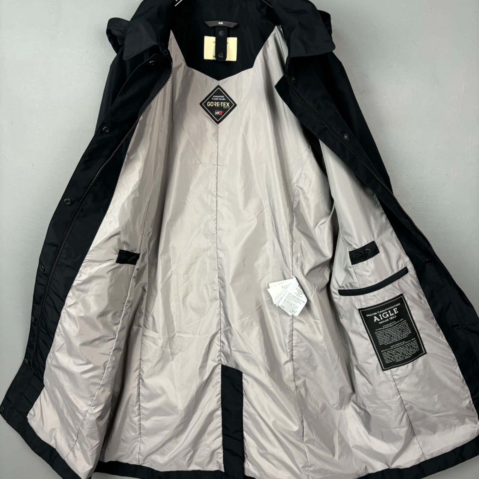値下げしました‼️【新品同様】AIGLE スプリング&レインコート フード付き AIGLE GORE-TEX エーグル ゴアテックス レインコート スプリング