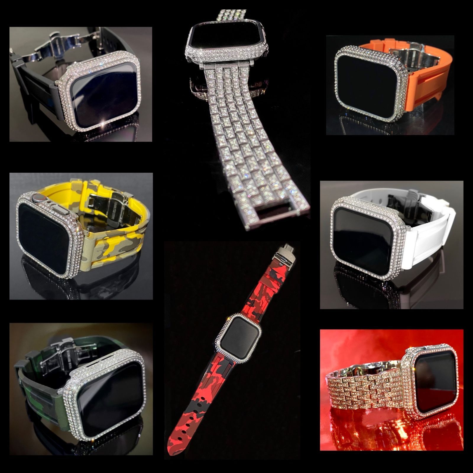 クリスタルクリア⭐︎AppleWatchカバー 保護 高級glass ケース メッキ 