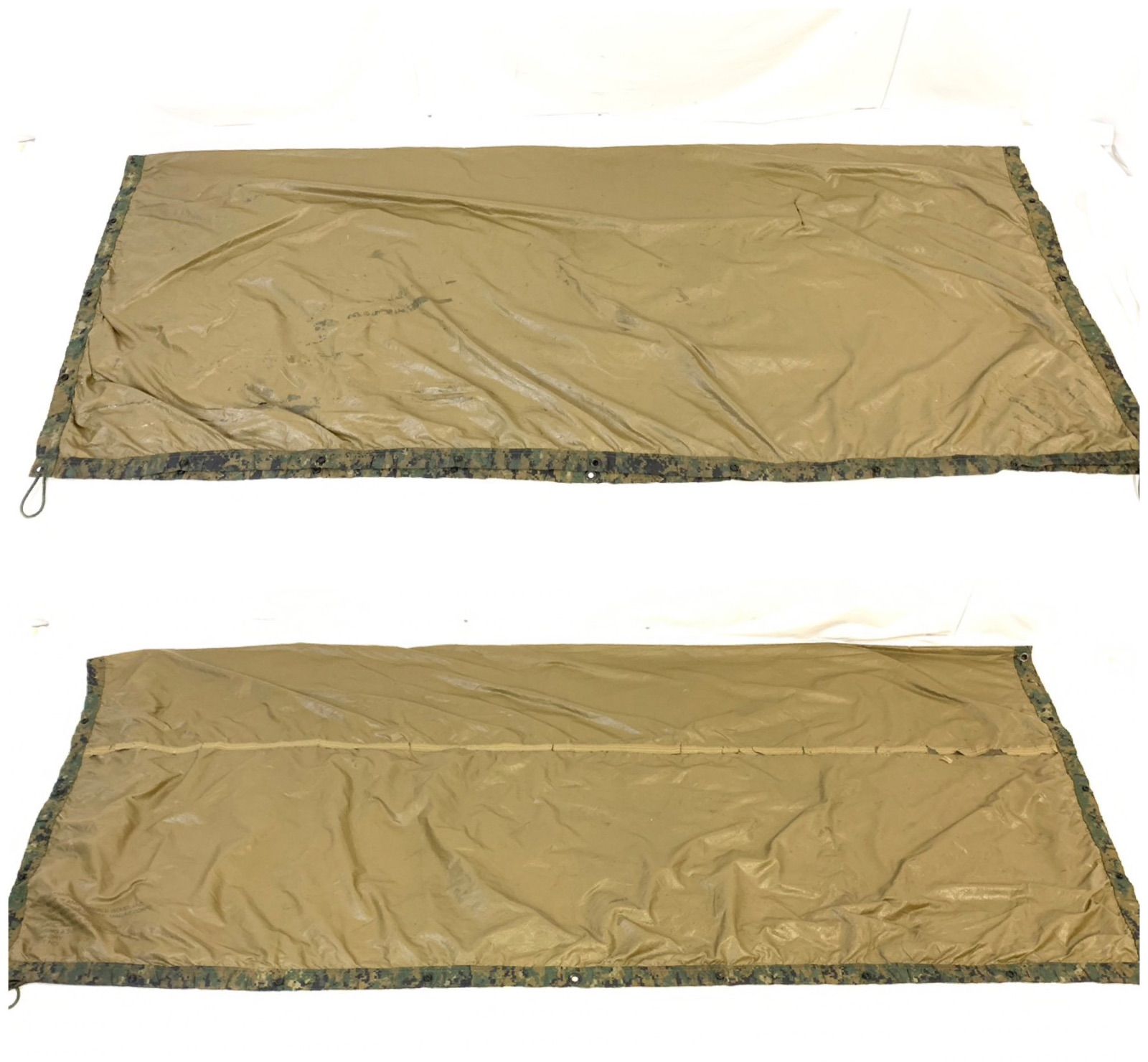 【米軍放出品】☆タープ テントシート 225cm×200cm 迷彩 ウッドランド ミリタリー キャンプ アウトドア MARPAT  防雨シート(60)RF27DK-2