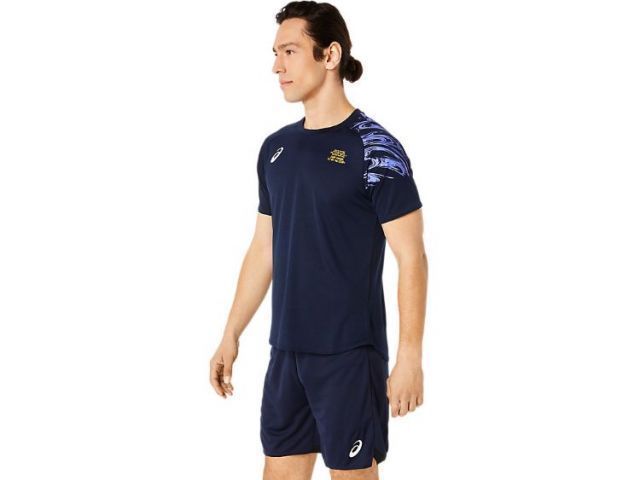 asics アシックス DRY PRINT SS T SHIRT ミッドナイト 3XL