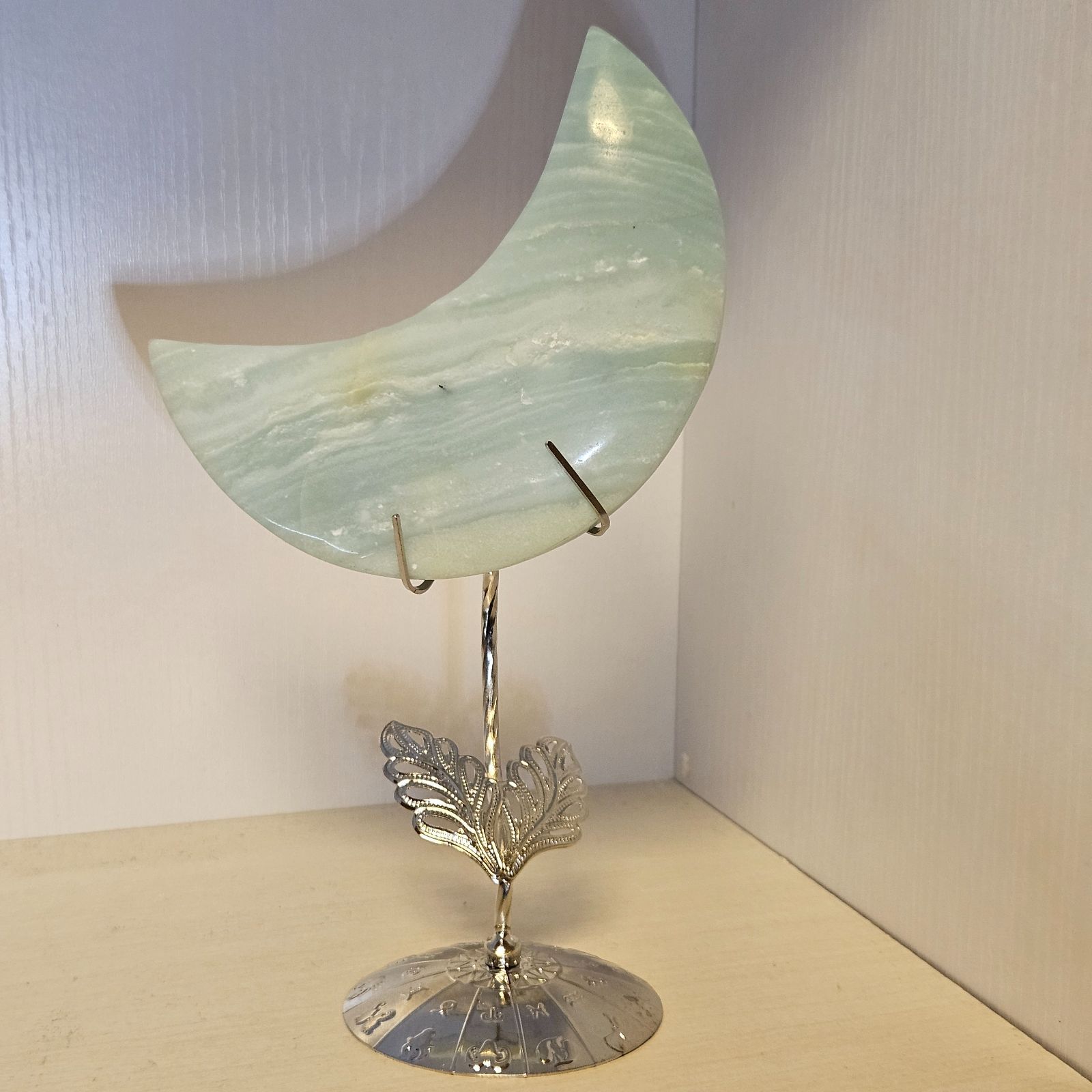 カリビアンブルーカルサイト✨お月さま✨ムーン✨カービング✨スタンド