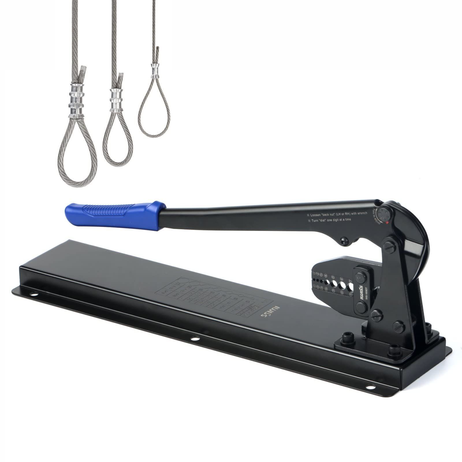 アイウィス IWISS オーバルスリーブ ワイヤーロープ アルミスリーブ かしめ機 ベンチタイプ φ1.58mm-φ5.0mm圧着 IWS-1608DT