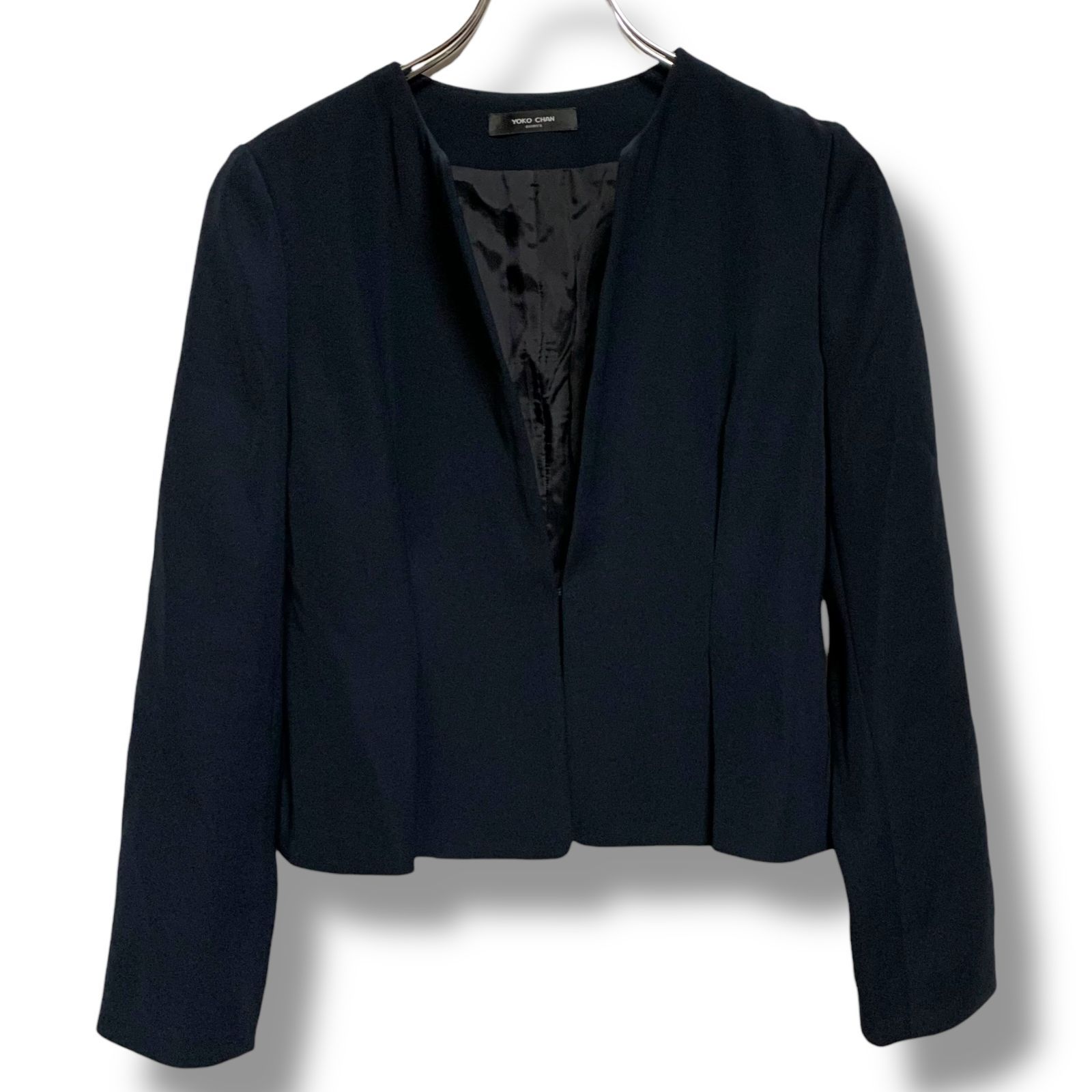 YOKO CHAN ヨーコチャン ブラック ノーカラージャケット ショート丈