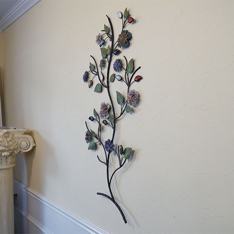 壁飾り アイアン 陶器 壁掛け インテリア 花 ウォールデコ