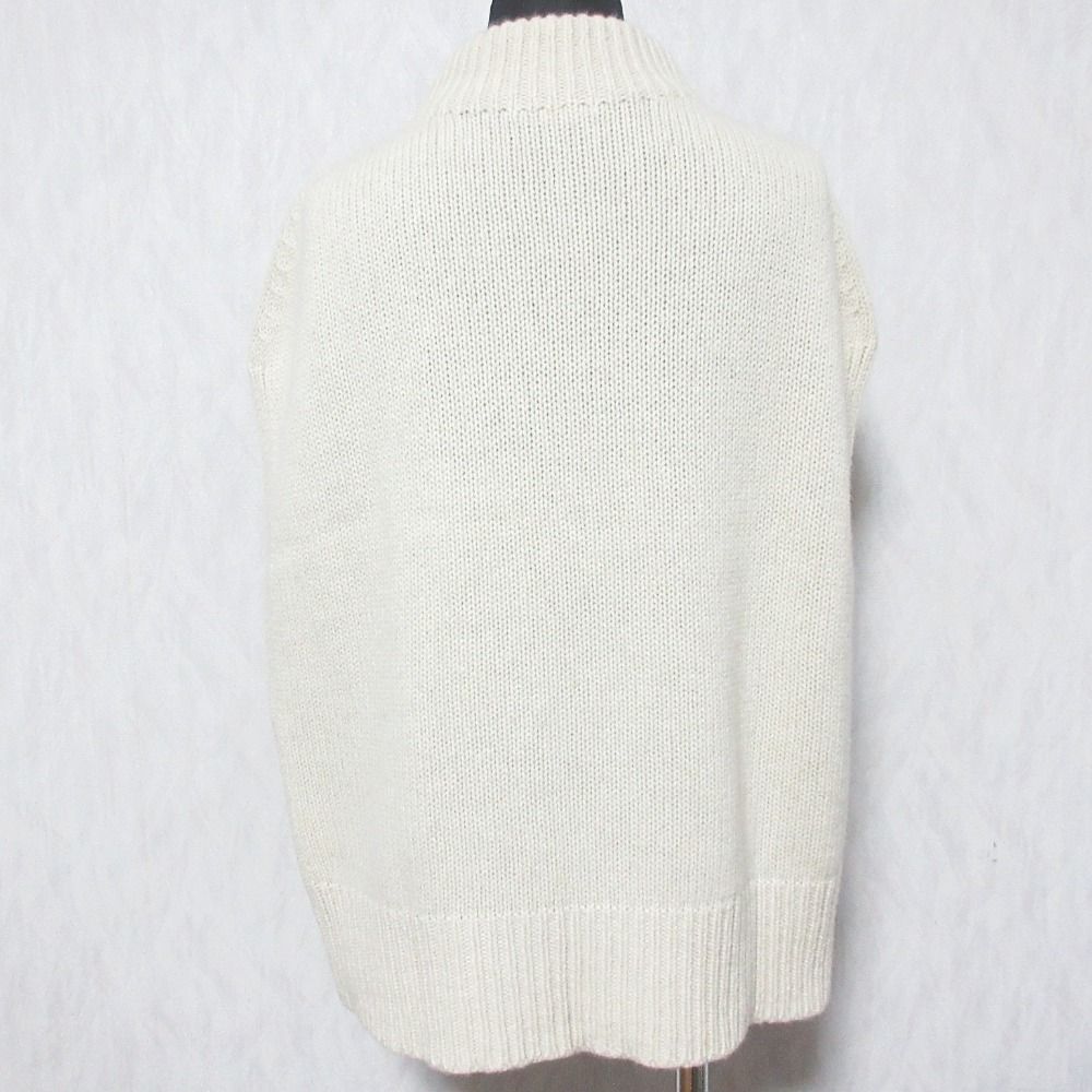 美品 21AW GALERIE VIE ギャルリーヴィー ファインウール ビルドネックベスト 23-02-14-02105 S ライトベージュ レディース 古着 中古 美品 21AW GALERIE VIE ギャルリーヴィー ファインウール ビルド