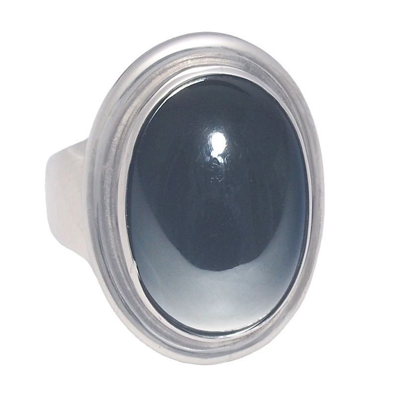 ★正規品美品　ジョージジェンセン ヘマタイトｘシルバー925製リング46A約8号 Georg Jensen ジョージジェンセン ヘマタイトリング 指輪 SV925