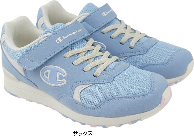  チャンピオン スニーカー キッズ ジュニア 歩きやすい 履きやすい 疲れない 2E マジックテープ 軽量 おしゃれ J306 通学 男の子 女の子 子供 小学生 中学生 運動靴 シューズ 靴 ahcpnj306 サックス スニーカー