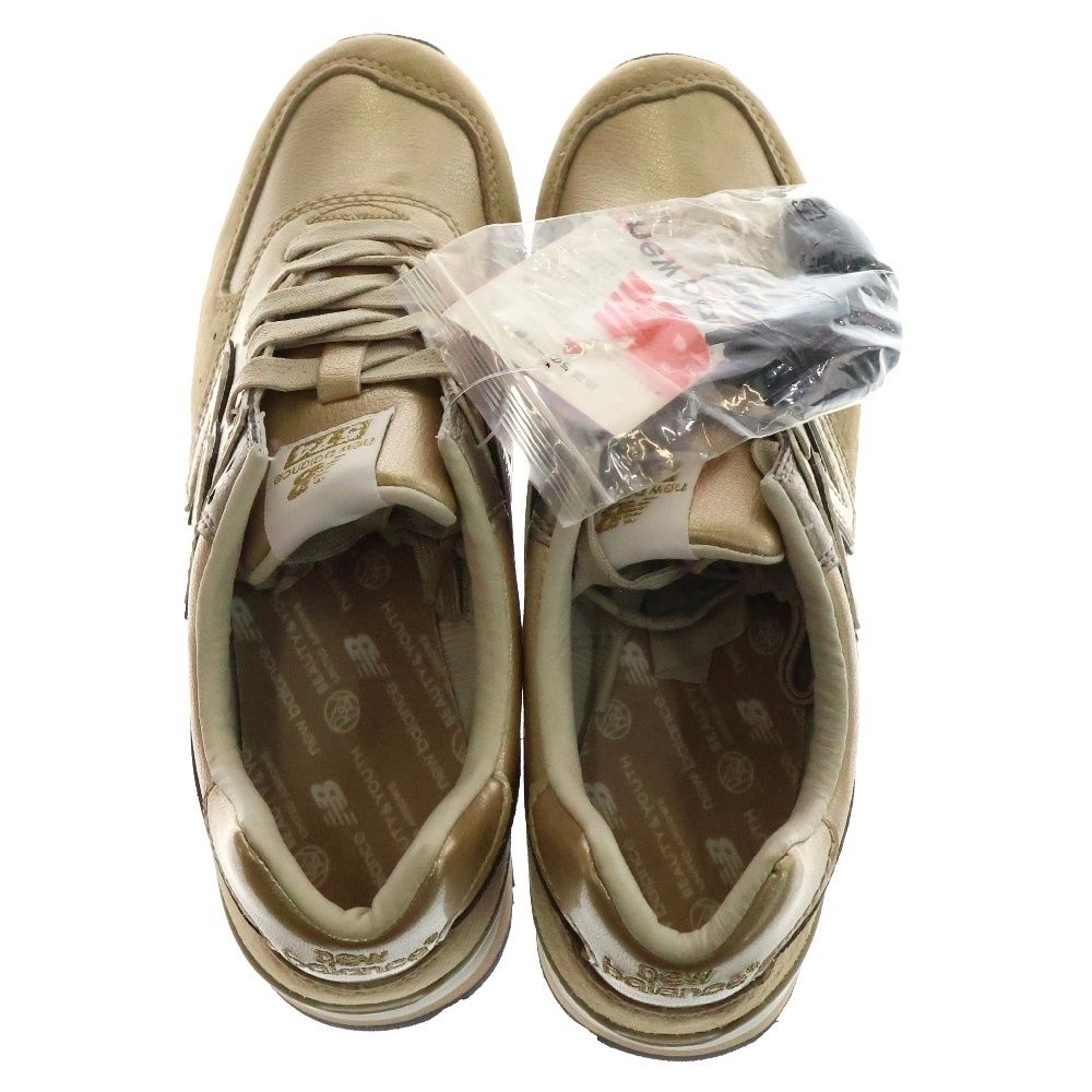 New Balance (ニューバランス) WRC574PY スウェードレースアップローカットスニーカー ゴールド US6/23cm