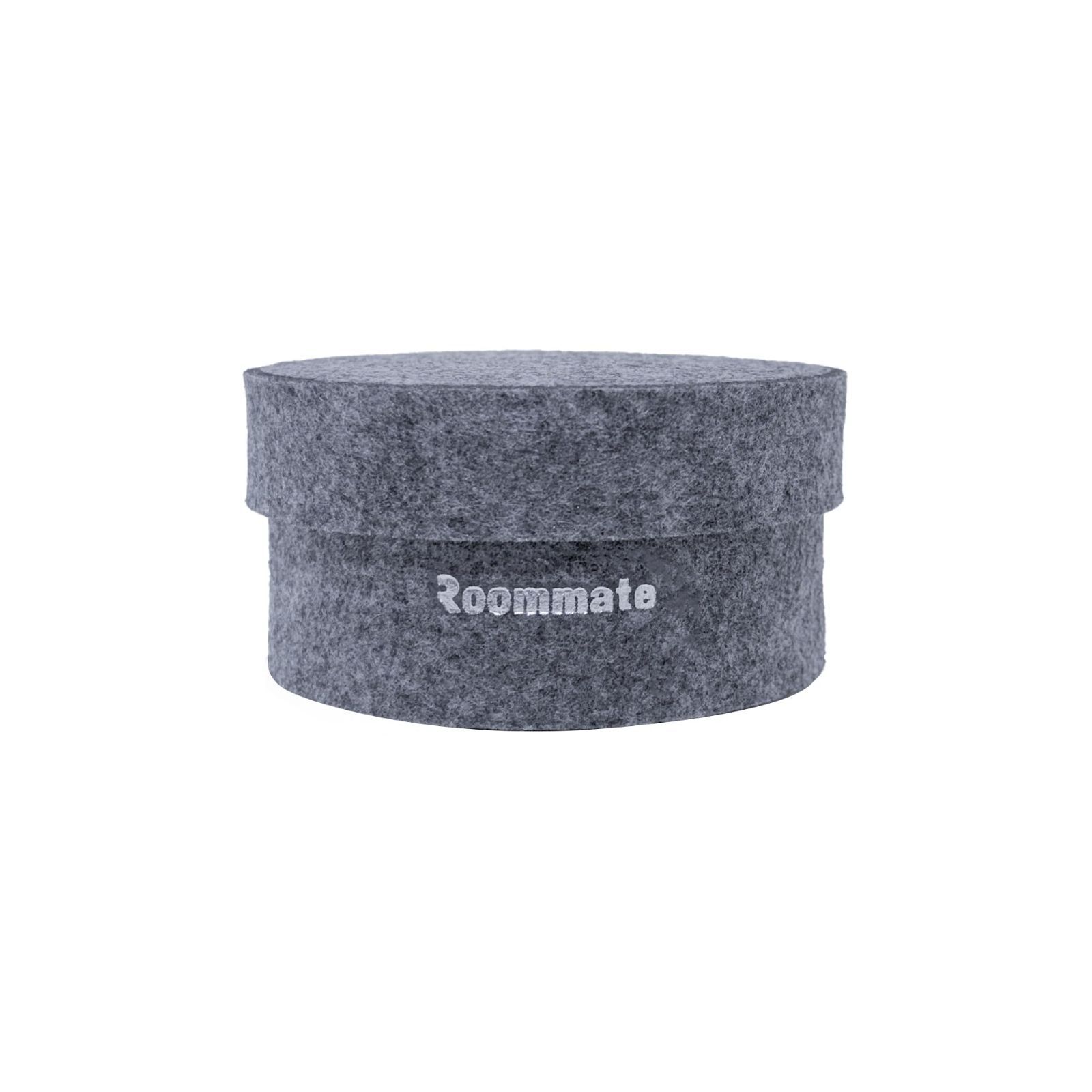 【人気商品】大容量 グレー 部屋クローゼット収納 取っ手付き洗濯かご オーガナイザー 灰色 書類 衣類 (丸型ボックス 北欧スタイル 折りたたみ式 フェルト生地 (11x11x5.5cm)) 収納ボックス Roommate