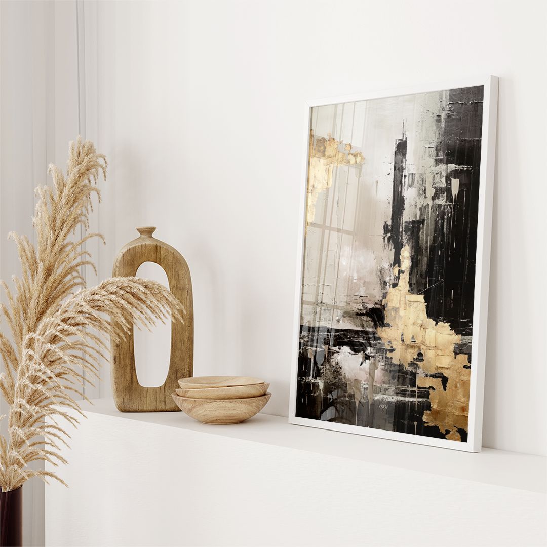 アートポスター 抽象的デザイン 高級感 ゴールドアクセント おしゃれ