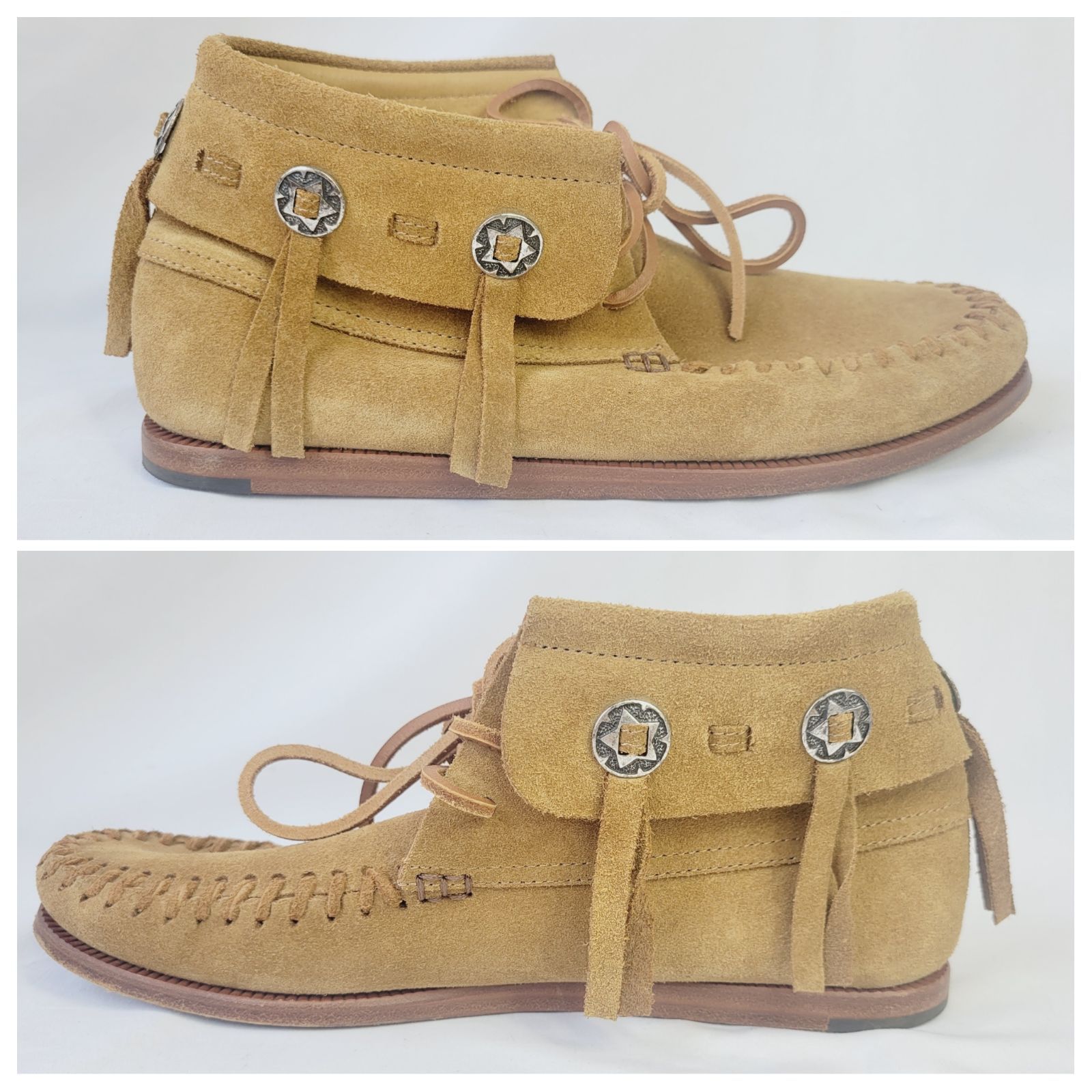 SAINT おも LAURENTスエードモカシン ベージュ