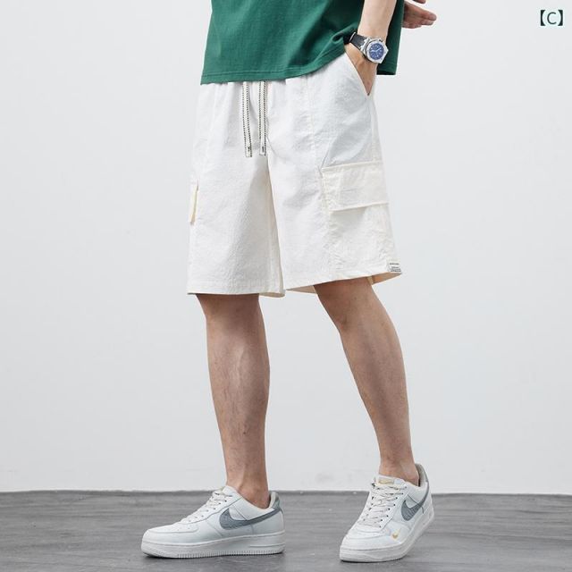 [4XL]メンズ ファッション 服 男性用 オシャレ シンプル 大人 かっこいい 大きいサイズ ストリート 紳士服 サマー カジュアル パンツ 夏 薄手 ゆったり ビーチ ズボン 冷感 ミッド スーツ 五分