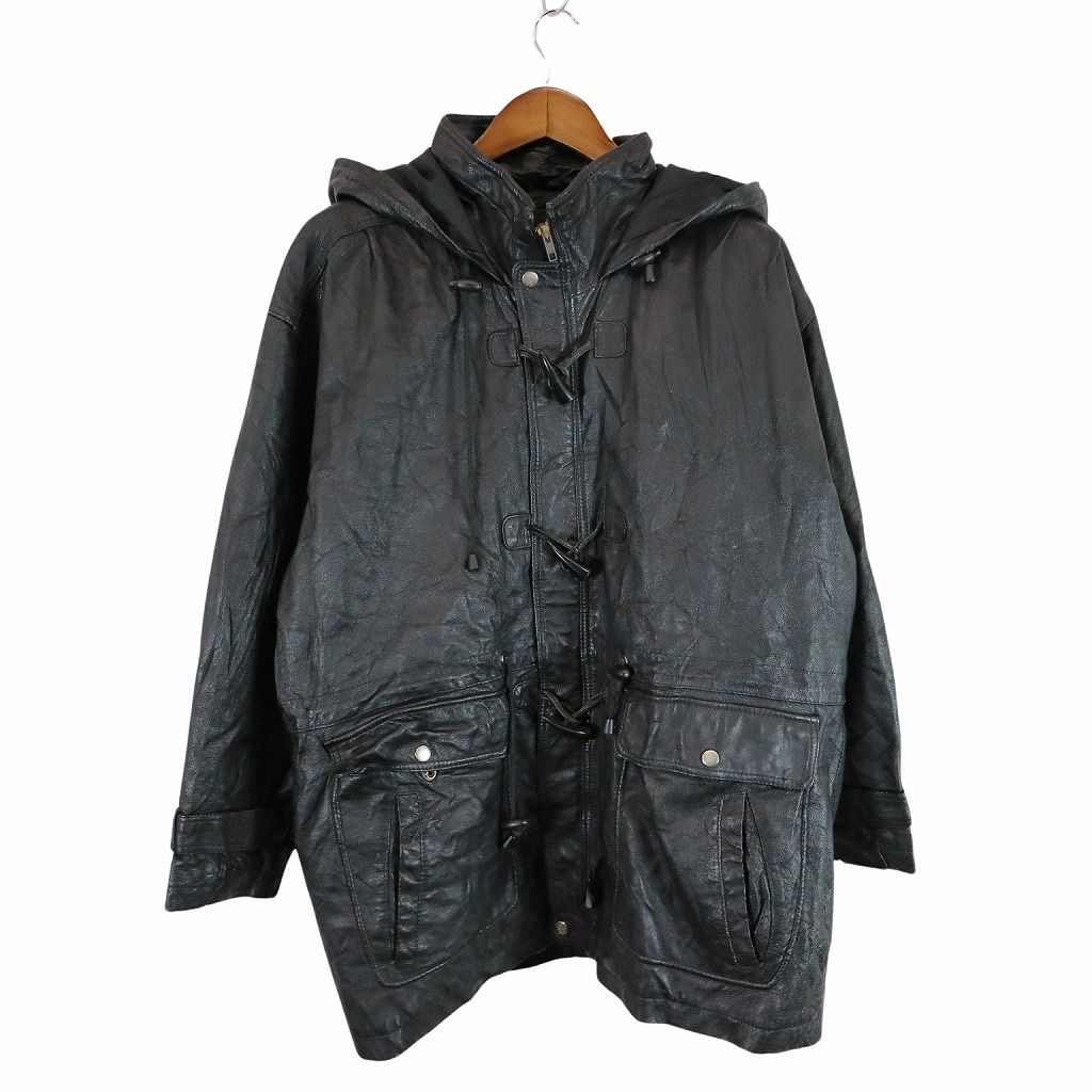 Wilsons Leather レザーダッフルコート ブラック 90s s-l400.jpg