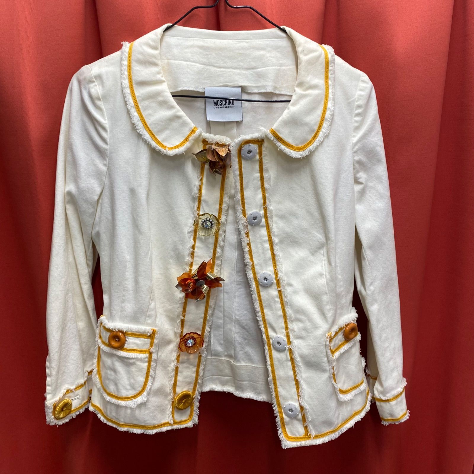 MOSCHINO モスキーノ レディースジャケット MOSCHINO モスキーノ ジャケット ブルゾン フラワー ボタン