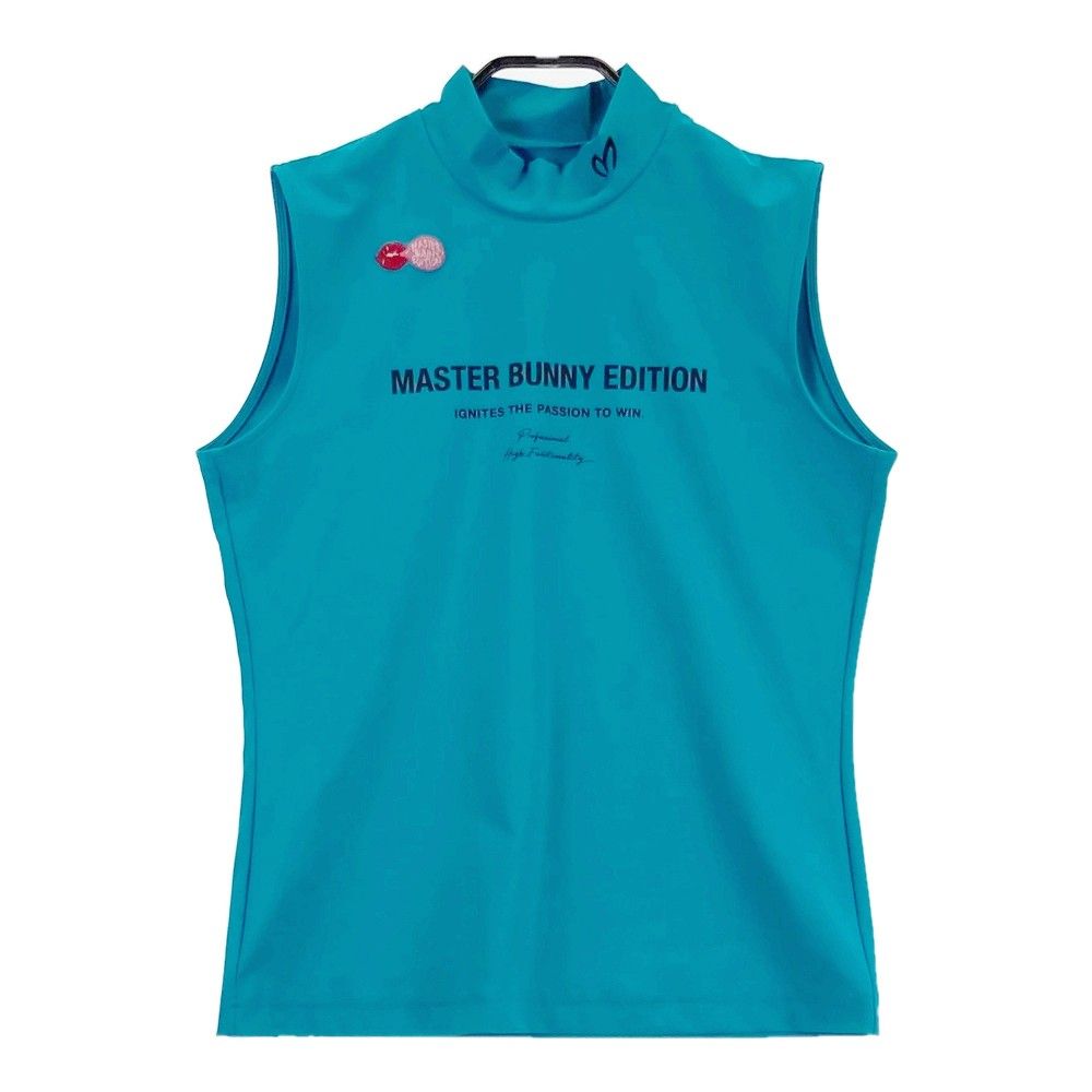 サイズ：2 MASTER BUNNY EDITION マスターバニーエディション 2024年 ノースリーブ ハイネックシャツ  ブルー系 [240101282371] ゴルフウェア レディース ストスト サイズ：2 MASTER BUNNY EDITION マスターバニーエディション