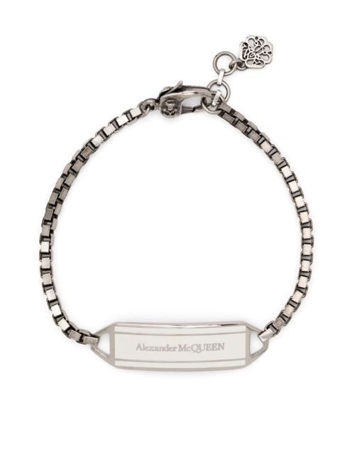 [ ALEXANDER MCQUEEN ] 新作★ロゴプレートチェーンブレスレット Alexander McQueen Seal ブレスレット | シルバートーン