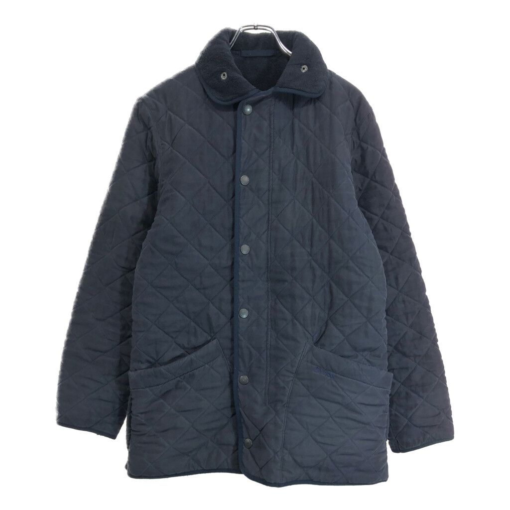 Barbour バブアー MICROFIBRE POLARQUILT LONG キルティングジャケット ネイビー メンズ X-SMALL 古着 U4503