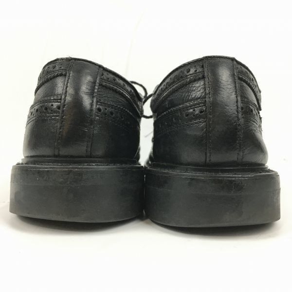 70s-80s?/USA製/Vintage★ロングウイングチップ　アメリカンブローグ　黒　サイズ9D/26.5-27.0程度　米百貨店系?　管NO.WZA-418 70s-80s?/USA製/Vintage☆ロングウイングチップ アメリカンブローグ 黒