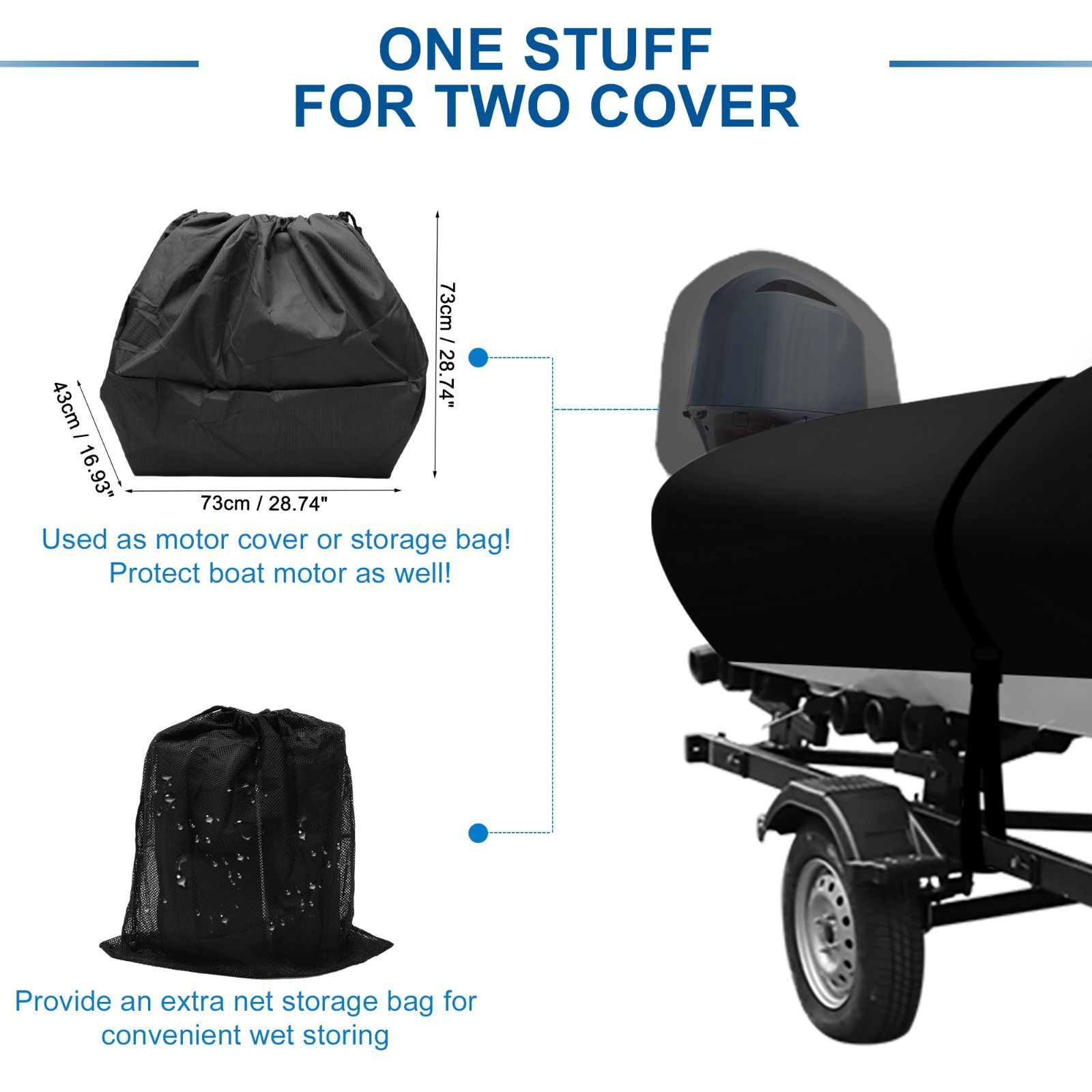 EdfYHSL 防水ボートカバー、丈夫で破れにくい210Dキャンバス、全天候型