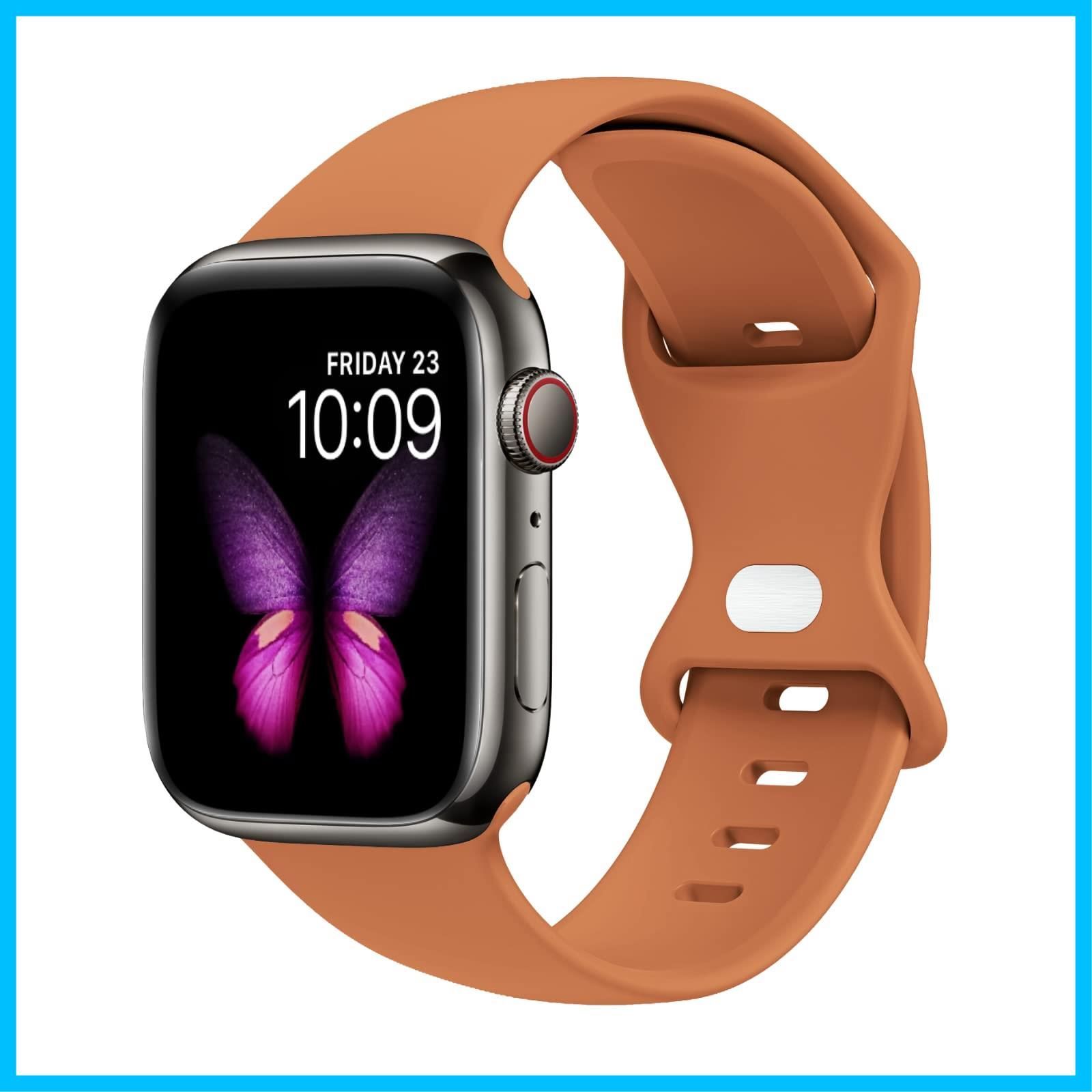 Apple Watch マグネット式 PUレザーバンド 紫 ストラップ ベルト