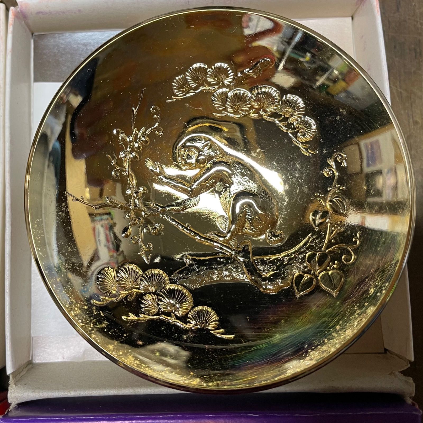 金製盃 6個セット 干支デザイン 金盃 金杯 24K GP 6個セット 飾台6個付 十二支 いのしし いぬ