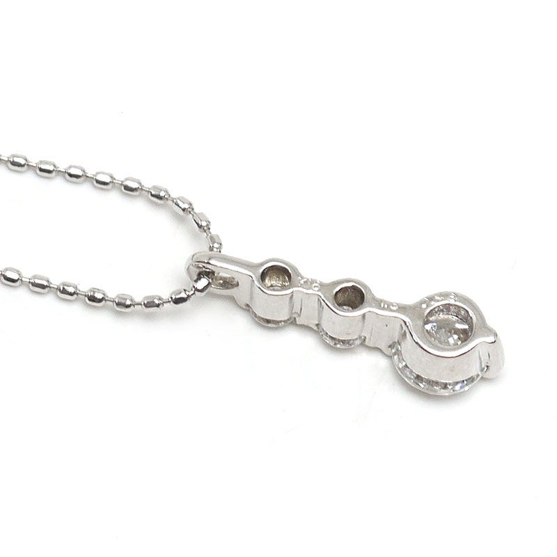 K18WG ダイヤモンドネックレス0.43ct