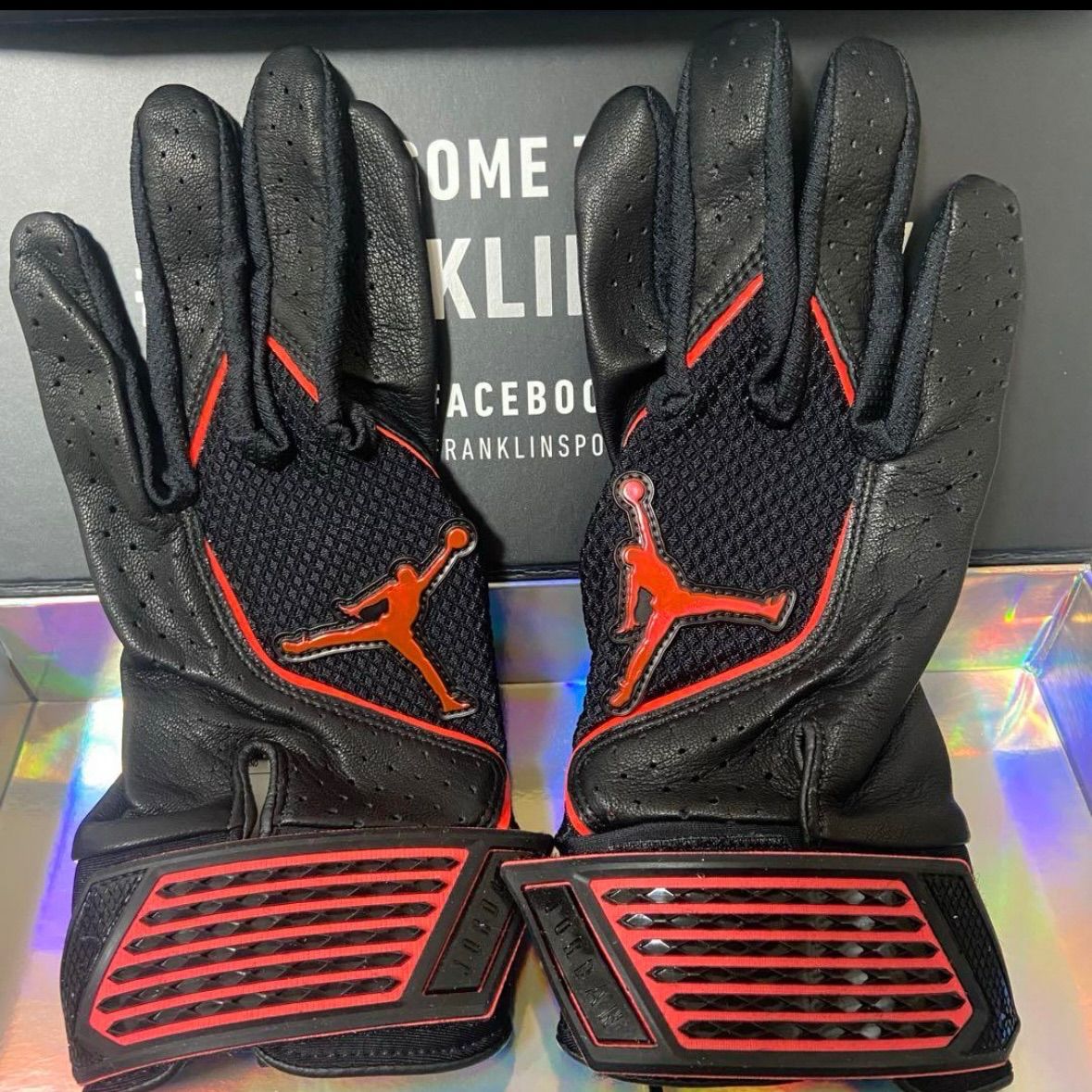 NIKE Jordan Fly Elite 黒色×赤色 バッティンググローブ ☆ ナイキ
