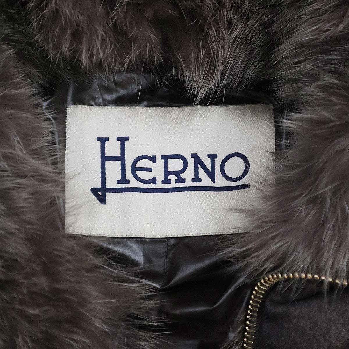 HERNO ヘルノ PIACENZA社製生地 シルクカシミヤフォックスファーダウン  