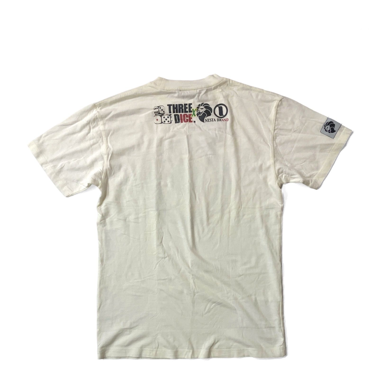中古品】THREE DICE スリーダイス Tシャツ プリント クルーネック 半袖 