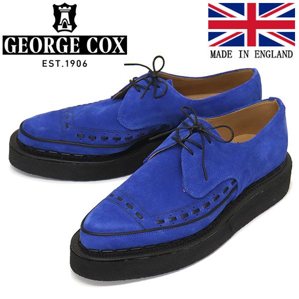 GEORGE COX (ジョージコックス) DIANO 3705 V ラバーソール レザーシューズ 164 ROYAL SUEDE gc UK6.5-約25.5cm