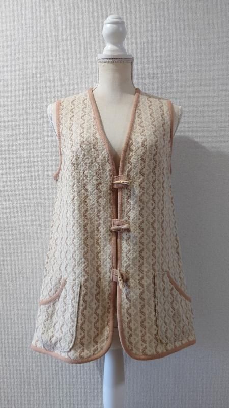 60-70’s A Dafydd Snowdon Design 総柄 ウールタペストリーベスト M-L相当.