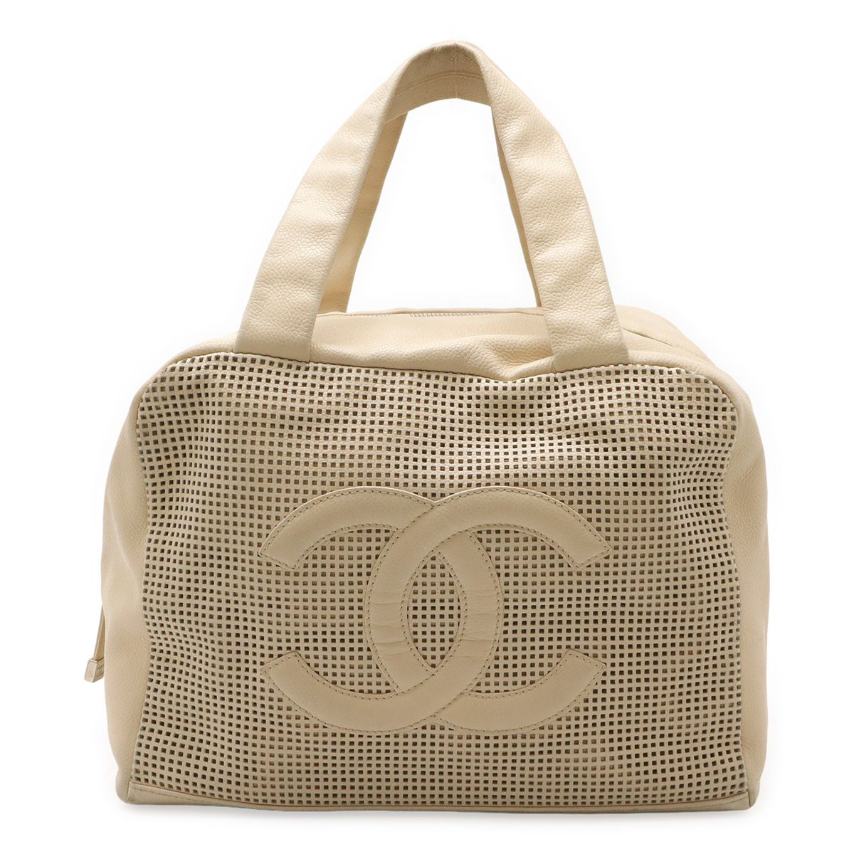シャネル レザー ココマーク パンチングメッシュ 2wayバッグ CHANEL - 美品 シャネル ココマーク パンチング チェーン 斜め