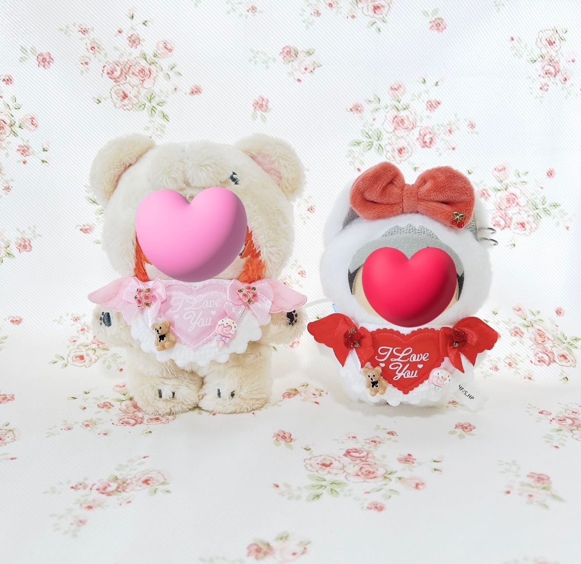 ぬい服 スタイ ハートパーツ カラー モンぬい いつぬい ちみけも ぬい用 ピンク いつぬい ちみけも 小物 ぬいぐるみ小物 スタイ アクセサリー