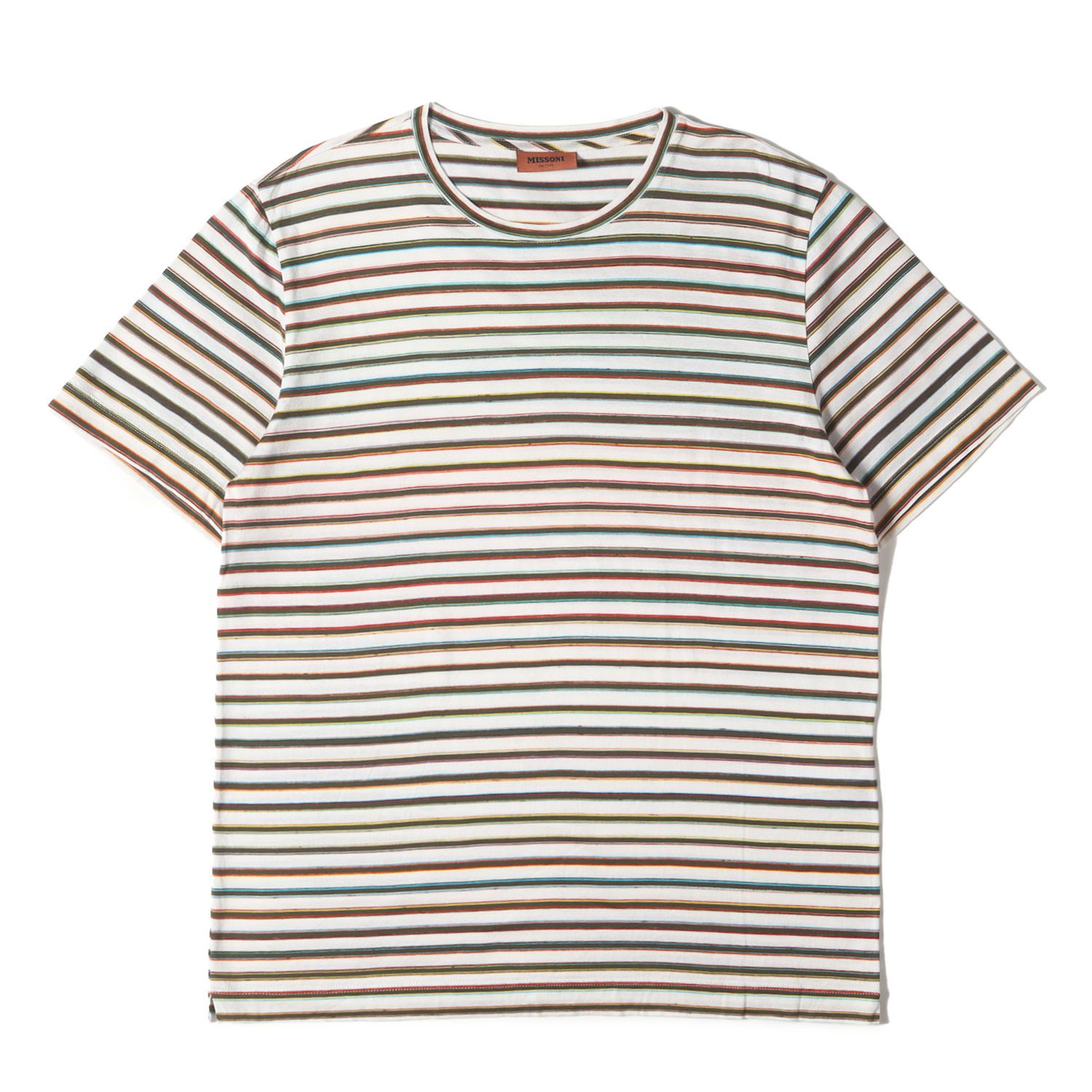 【MISSONI/ミッソーニ】半袖カットソー ボーダー　イタリア製　マルチカラー 美品】MISSONI ミッソーニ Tシャツ サイズ:M / ボーダー クルー