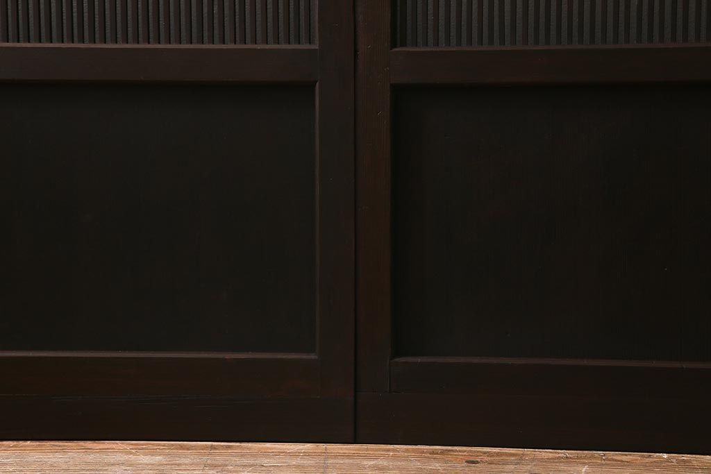 万本格子戸2枚セット 結霜ガラス