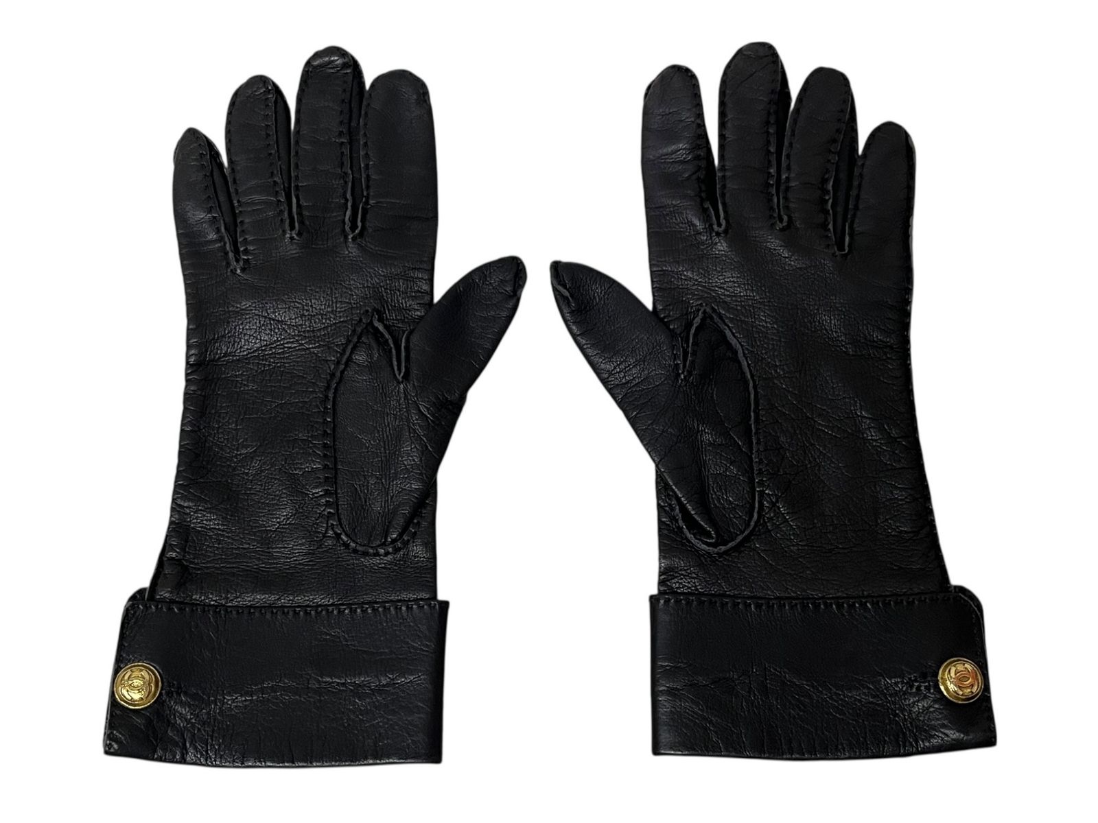 CHANEL (シャネル) レザーグローブ 手袋 ラムスキン フランス製 7 1/2