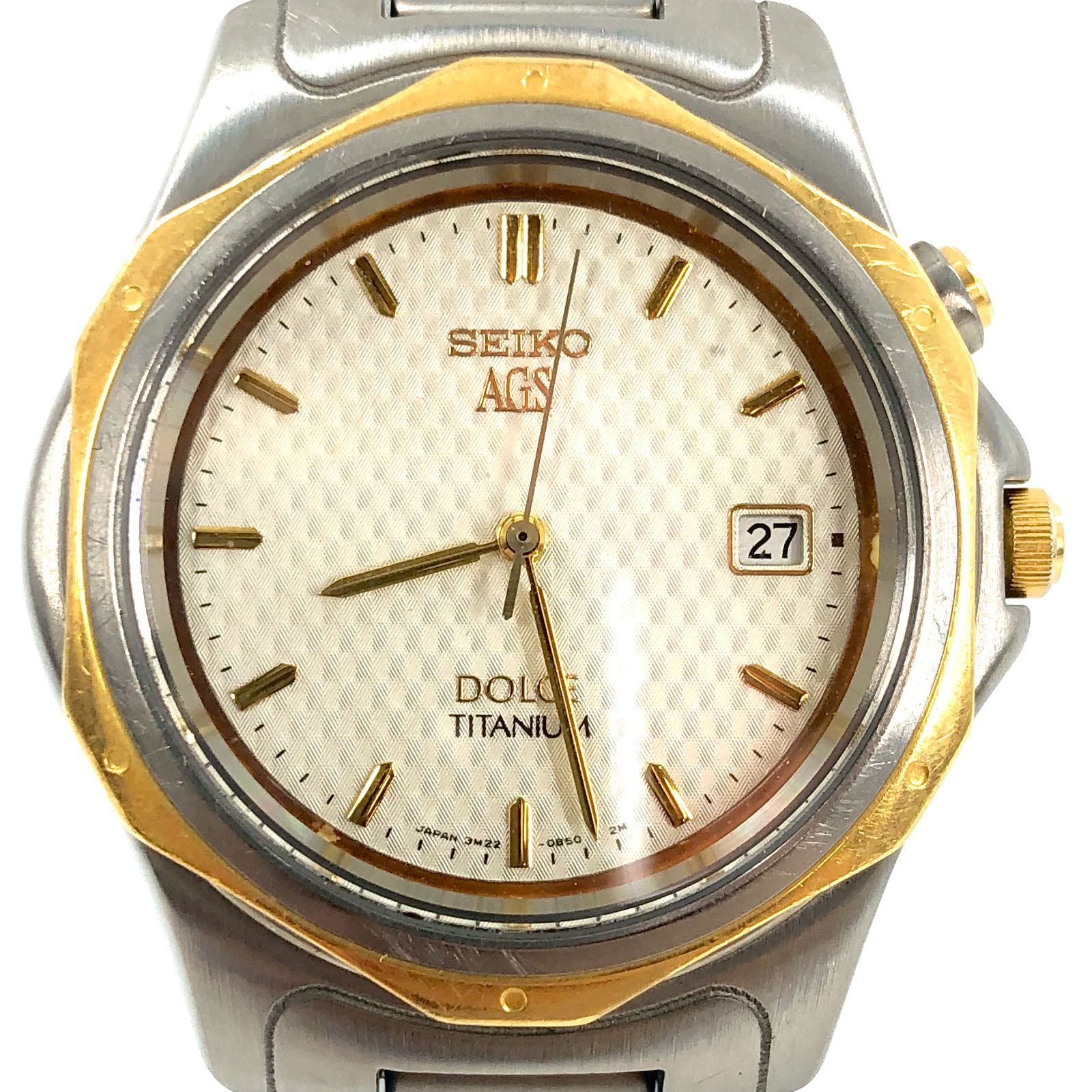 SEIKO DOLCE 3M22−0A70 18kt 時計 SEIKO セイコー DOLCE ドルチェ チタン/18KT/AT 3M22-0A70