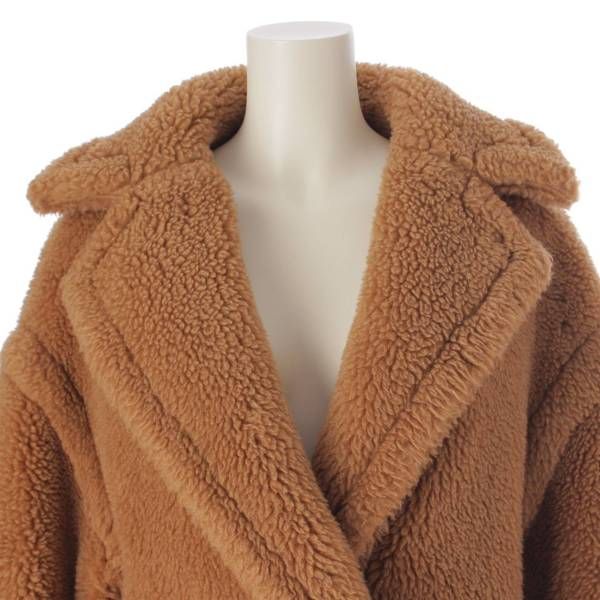 【新品同様】マックスマーラ　テディベア　キャメル　シルク　M　キャメル　アイコン マックスマーラ 19AW キャメル シルク コート テディベア